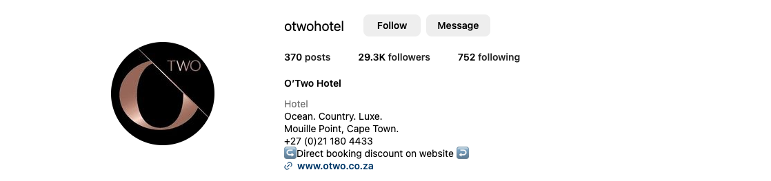 Hotel booking engine on Instagram